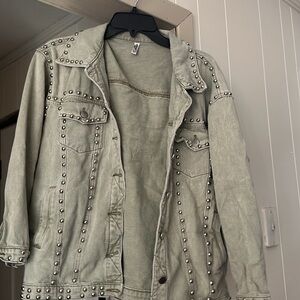 Studded Olive Green Jacket